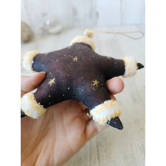 Folk art star Santa ornament plush unique beard Xmas tree - Picture 8 of 9